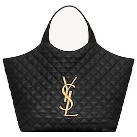 Saint Laurent BOLSO DE COMPRAS MAXI ICARE EN CUERO DE CORDERO ACOLCHADO Negro