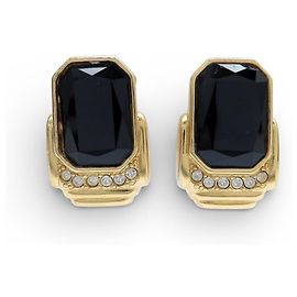 ORECCHINI VINTAGE YVES SAINT LAURENT IN EMAIL E STRASS GRIPOIX D'oro