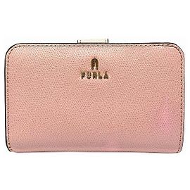 Carteira de couro Furla Camelia Rosa
