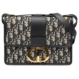 Dior Oblique Canvas 30 Montaigne Klappe Blau