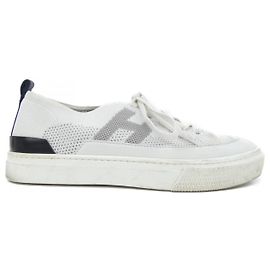 Hermès Hermes Strick-Kalbsleder-Sneaker Weiß