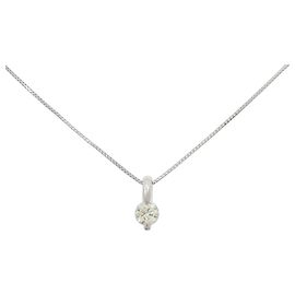 Autre Marque Diamant-Halskette PT900/PT850 Silber