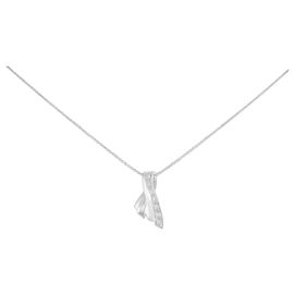 Autre Marque Collar de diamante en oro blanco Au750 Plata