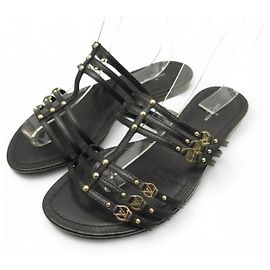 Louis Vuitton Black Leather Flats Size 39 Black