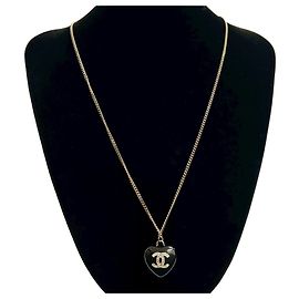 Collier avec motif cœur Coco Mark de CHANEL Noir Doré