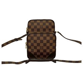 Mini bolso de hombro de cuero Damier Amazon Louis Vuitton Castaño