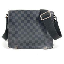 Bolso cruzado con solapa District PM NM Damier Graphite Louis Vuitton Negro