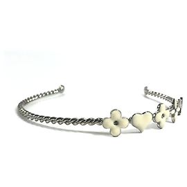 Accessorio per capelli in metallo Monogram Louis Vuitton Argento Bianco