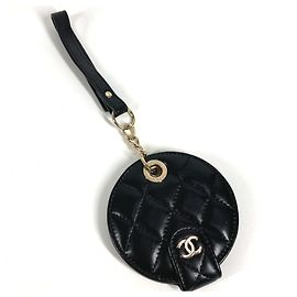 Portachiavi in pelle Matelassé Chanel Nero