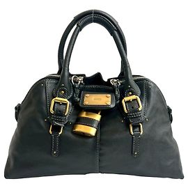 Borsa in pelle Chloé Paddington con lucchetto in nero Nero