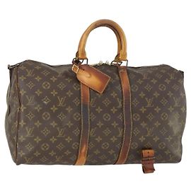 LOUIS VUITTON Monogram Keepall Bandouliere 45 Bolsa Boston M41418 LV Auth 169997 Monograma