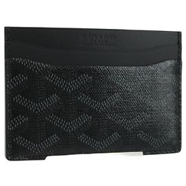 GOYARD Kartenetui Herringbone Saint Sulpice aus PVC-Leder Schwarz Auth SW2110SM Schwarz