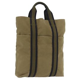 Hermès HERMES Fourre Tout Cabass Handtasche Canvas Khaki Auth 163450 Khaki