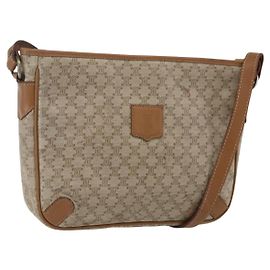 Céline Bolsa de Ombro em Lona Macadam CELINE PVC Bege Auth 170260 Bege