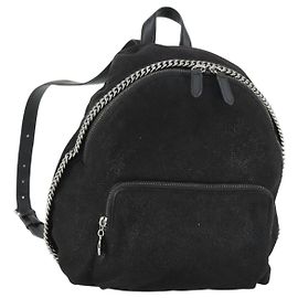 Autre Marque Stella MacCartney Backpack Suede Black Silver Auth BA9895 Black Silvery