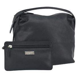 LOEWE Handtasche aus schwarzem Leder mit Silber authentisch 169484 Schwarz Silber
