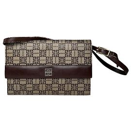 Vintage Givenchy Monogramm Leder Multiway Tasche Grau Braun Braun