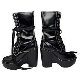 Chloé Vintage Chloe Lackleder Stiefeletten Schwarz EU36 Schwarz