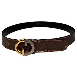 Autre Marque Vintage Gucci Ledergürtel Braun Braun