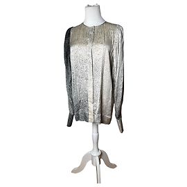 Stella Mc Cartney Avstract Seidenhemd Stella McCartney Grau/Schwarz/Weiß M Schwarz