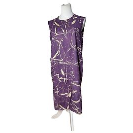 Robe en coton abstraite vintage Marni Violet Beige L/XL Violet