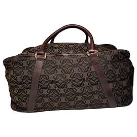 Vintage Loewe Madrid Leder Canvas Monogram Reisetasche Braun Schwarz Braun
