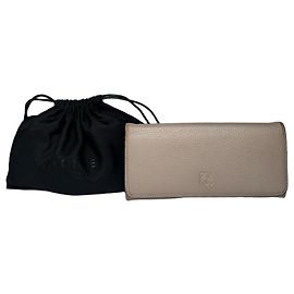 Vintage Loewe Leather Long Wallet Beige Grey