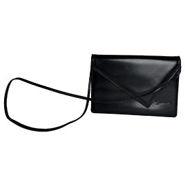 Bolsa transversal de couro vintage Givenchy preta Preto