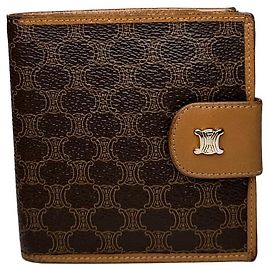 Céline Cartera de cuero monograma Triomphe Celine Paris vintage marrón Castaño