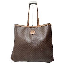 Céline Sac tote en cuir monogramme Triomphe vintage Celine Paris marron Marron