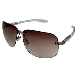 Gafas de sol transparentes vintage Prada marrón y blanco Castaño