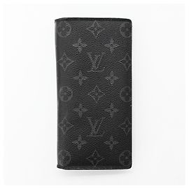 Louis Vuitton Monogram Eclipse Portefeuille Brazza Long Wallet Black