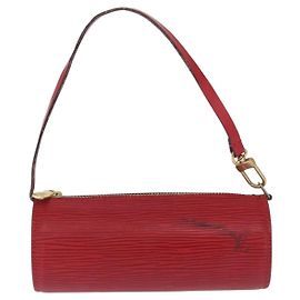 Pochette Soufflot de cuero Epi Louis Vuitton Roja