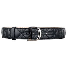 Lederlogo-Gürtel 'Lady Dior' Schwarz