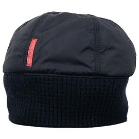 Prada 2000s Linea Rossa Red Tab Technical Hybrid Beanie Black