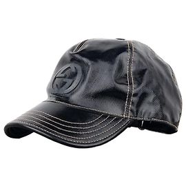 Gucci by Tom Ford 1990s Patent Leather Logo Baseball Cap Black