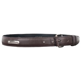 Leder-Gürtel mit Logo-Abzeichen von Helmut Lang aus den 90ern Braun