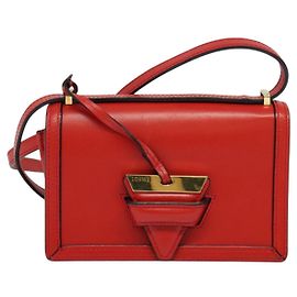 Bolsa de Ombro Loewe Barcelona em Couro Pequena Vermelho
