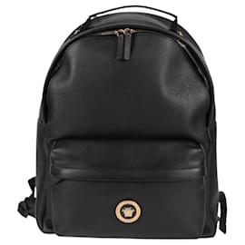 Versace Medusa Zip Backpack Leather Medium Black