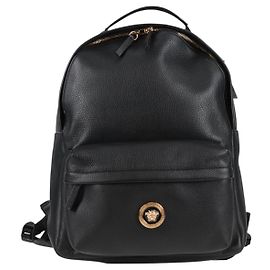 Versace Medusa Zip Backpack Leather Medium Black