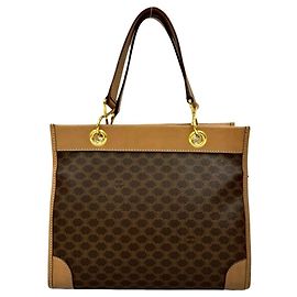 Céline Celine Macadam Blason Triomphe Handbag Brown