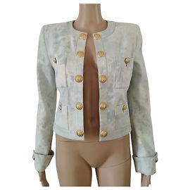 Blauer Baumwoll-Balmain, gewaschenes Effekt Blau