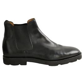John Lobb Dawny New Standard Leather Boots Black Size 40 Black