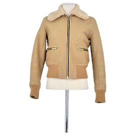 Sandro Abrigo de cuero beige Beige