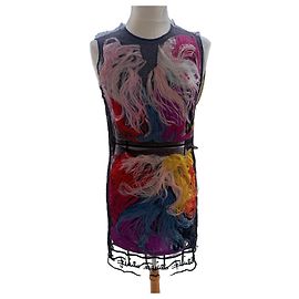 Robe Emilio Pucci avec Plumes d'Autruche Multicolore Multicolore
