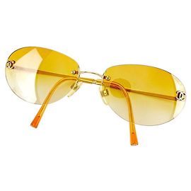 Chanel Gold CC Logo Orange Tinted Sunglasses 4013 Golden Orange