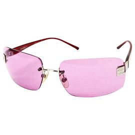 Óculos de sol sem aro CC logo rosa com tonalidade Chanel 4026 Rosa