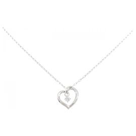 Autre Marque 4℃ K10 Weißgold Zirkonia Halskette Silber