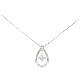 Autre Marque Platin-Diamant-Halskette Silber