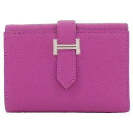 Cartera Hermès Béarn en cabra Rosa Otro